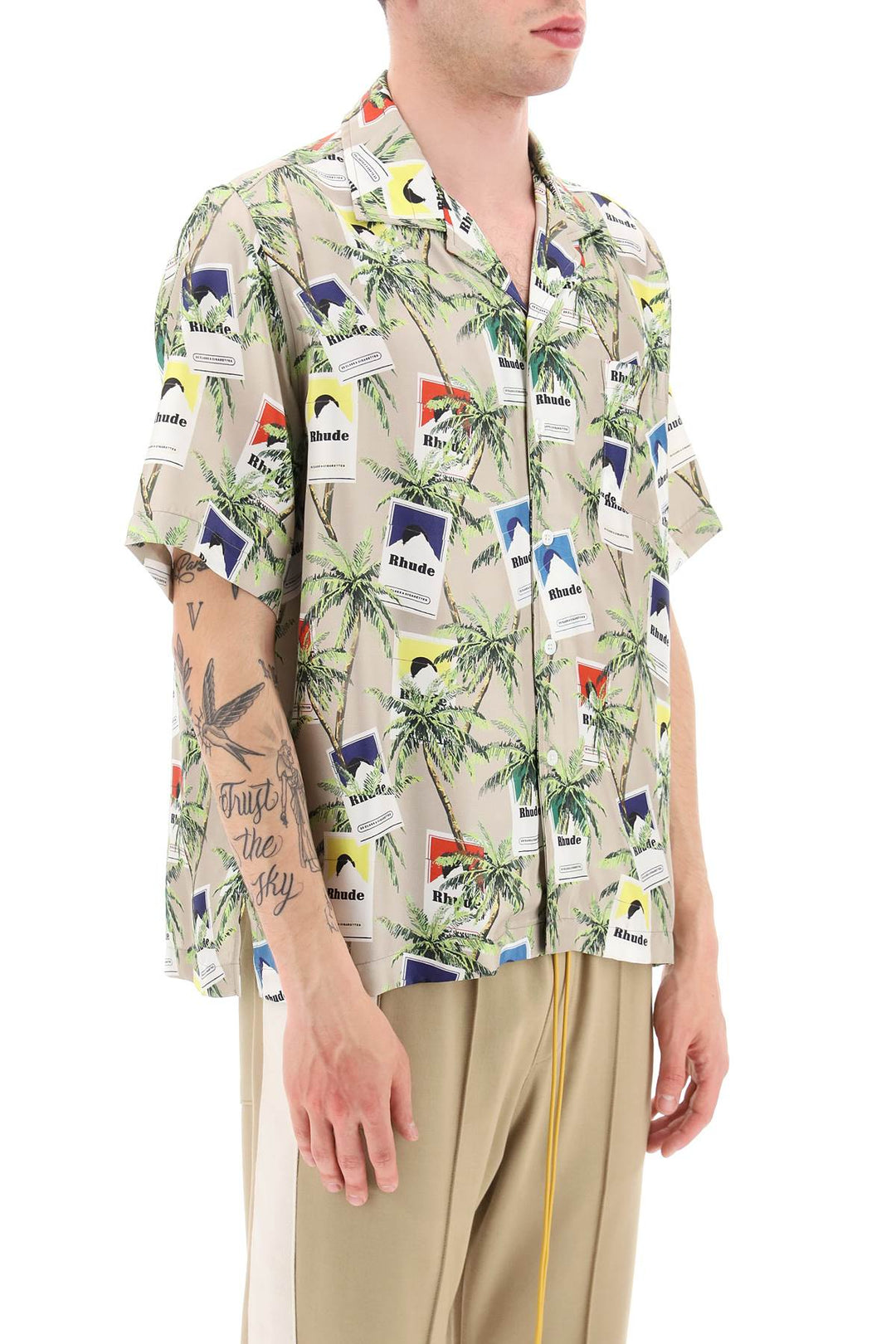 'Cigarette' Bowling Shirt In Silk - Rhude - Men