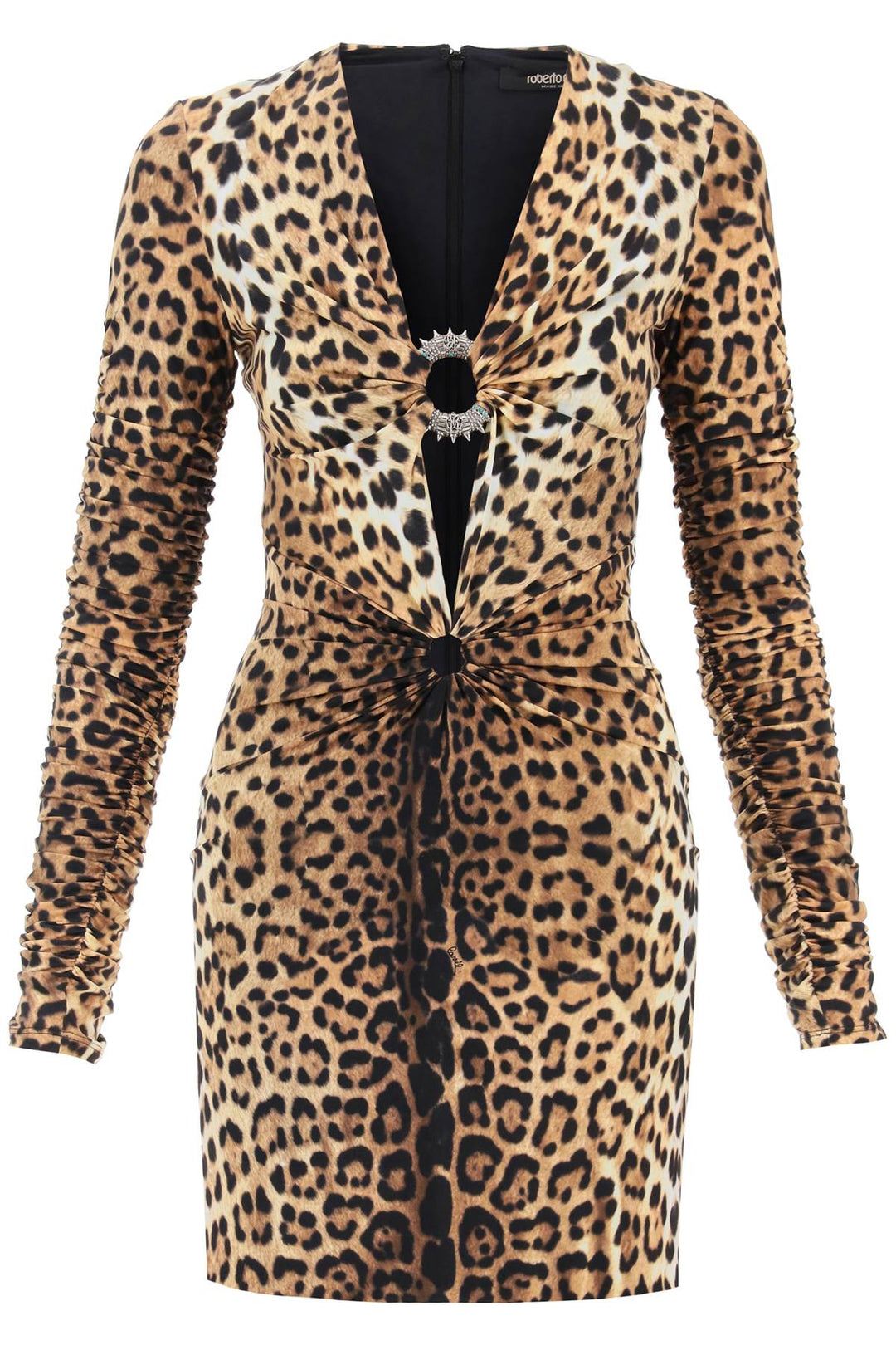 Leopard Jersey Mini Dress - Roberto Cavalli - Women