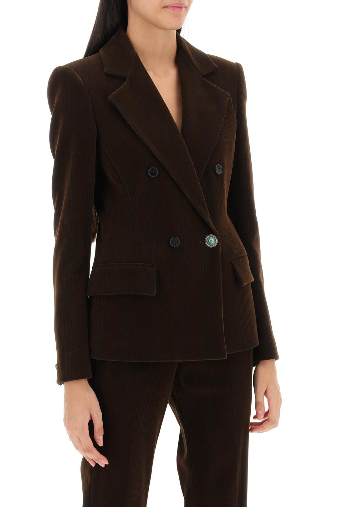 Double Breasted Corduroy Jacket - Roberto Cavalli - Women