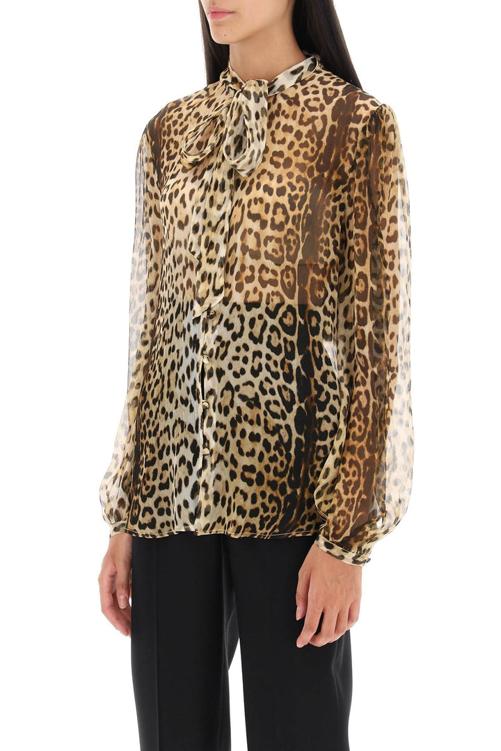 Silk Shirt With Leopard Print - Roberto Cavalli - Women