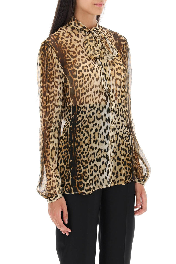 Silk Shirt With Leopard Print - Roberto Cavalli - Women