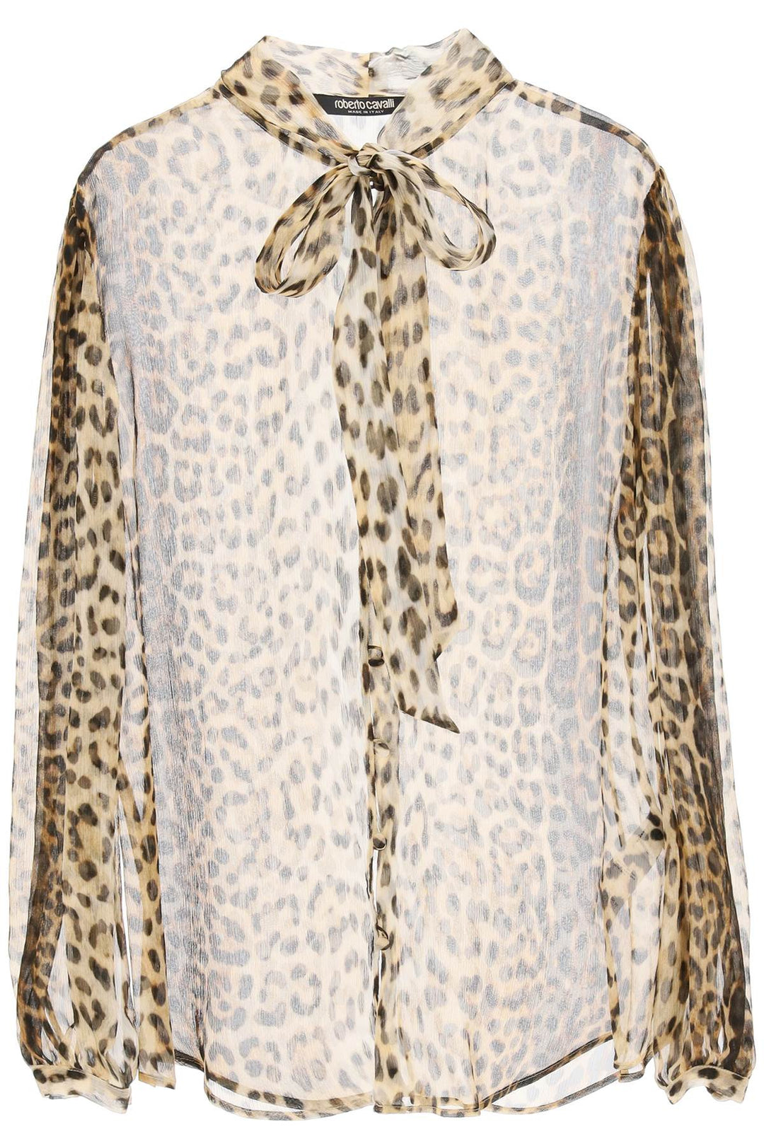 Silk Shirt With Leopard Print - Roberto Cavalli - Women