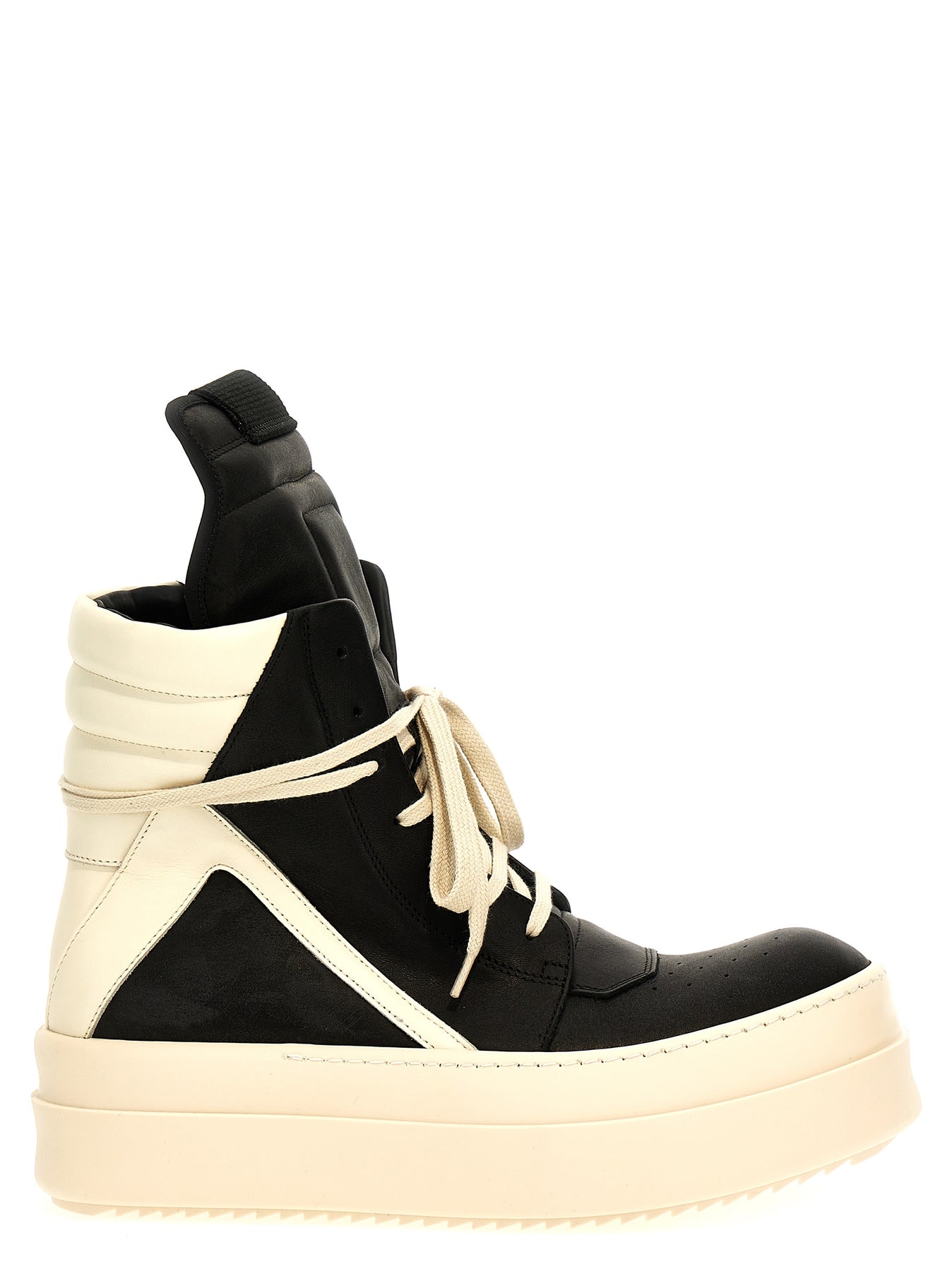Rick Owens Mega Bumper Geobasket Sneakers White/Black - Wanan Luxury