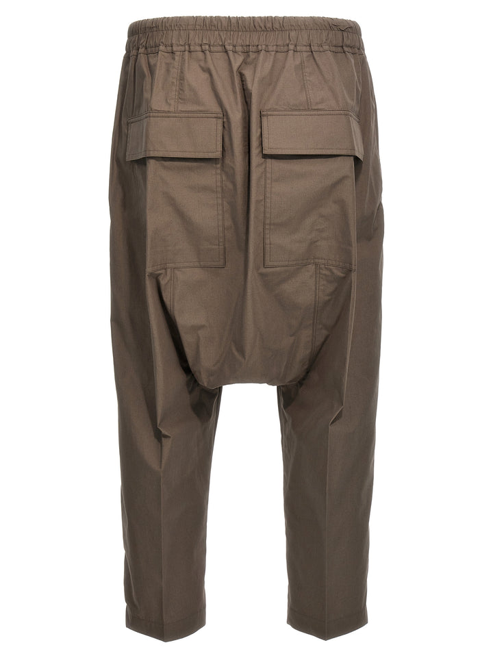 Drawstring Cropped Pants Gray