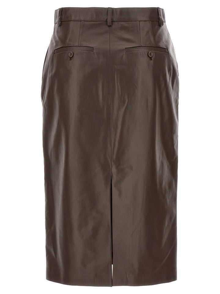 Leather Skirt Skirts Brown