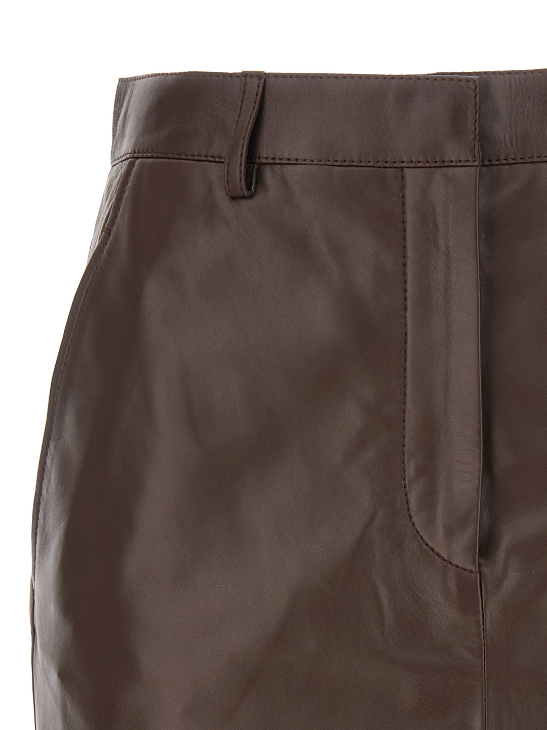 Leather Skirt Skirts Brown