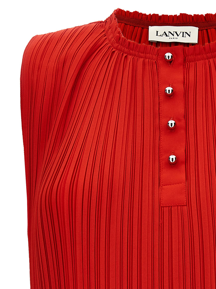 Pleated Top Tops Red