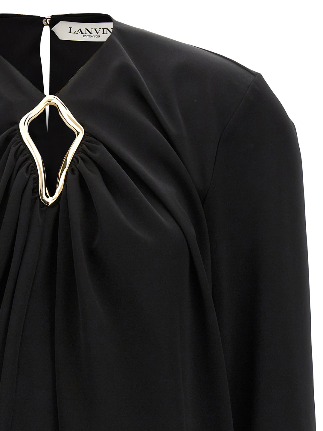 Metallic Detail Blouse Shirt, Blouse Black