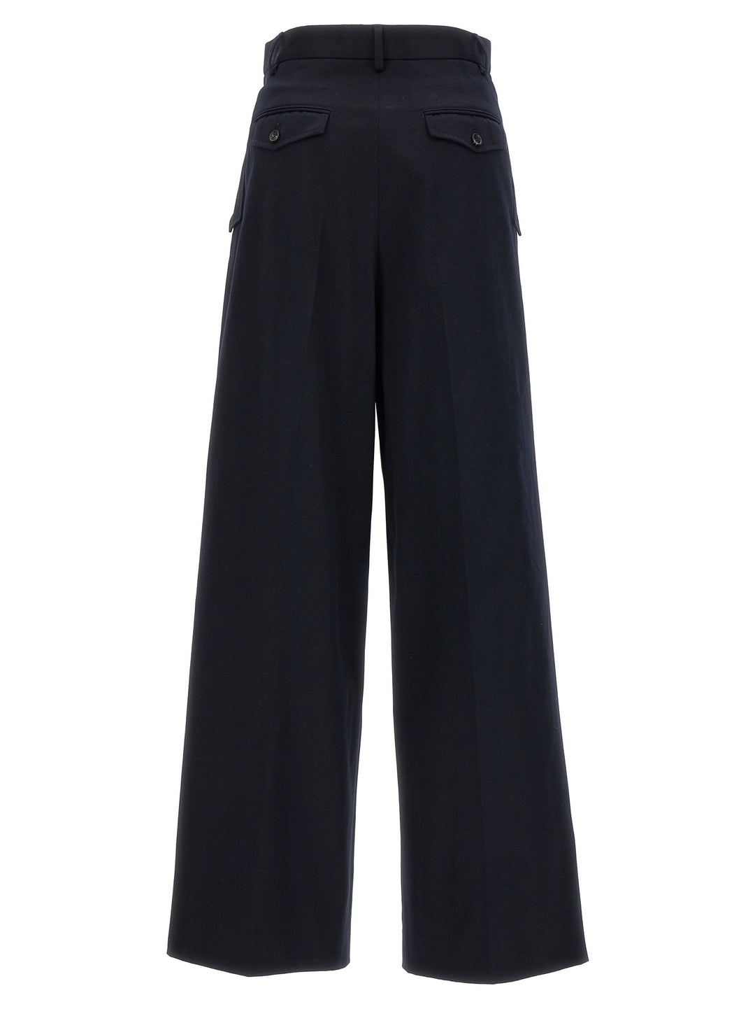 Loose Leg Front Pleat Pants Blue