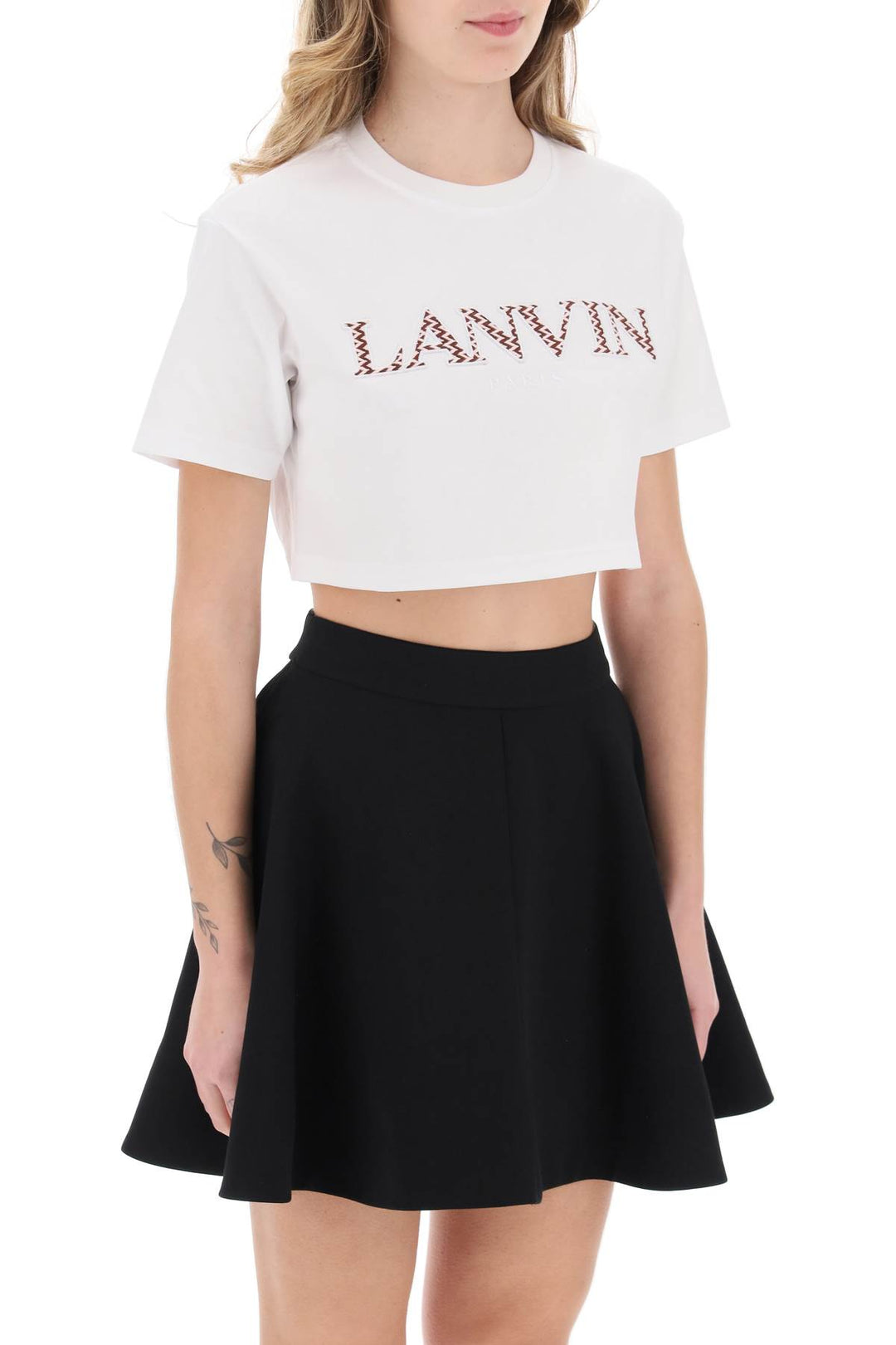 Curb Logo Cropped T Shirt - Lanvin - Women