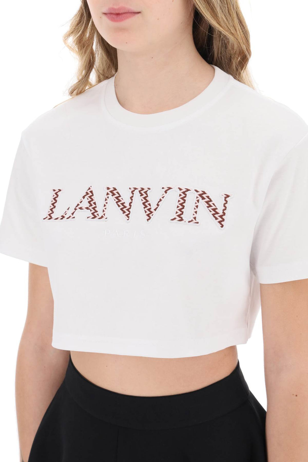 Curb Logo Cropped T Shirt - Lanvin - Women