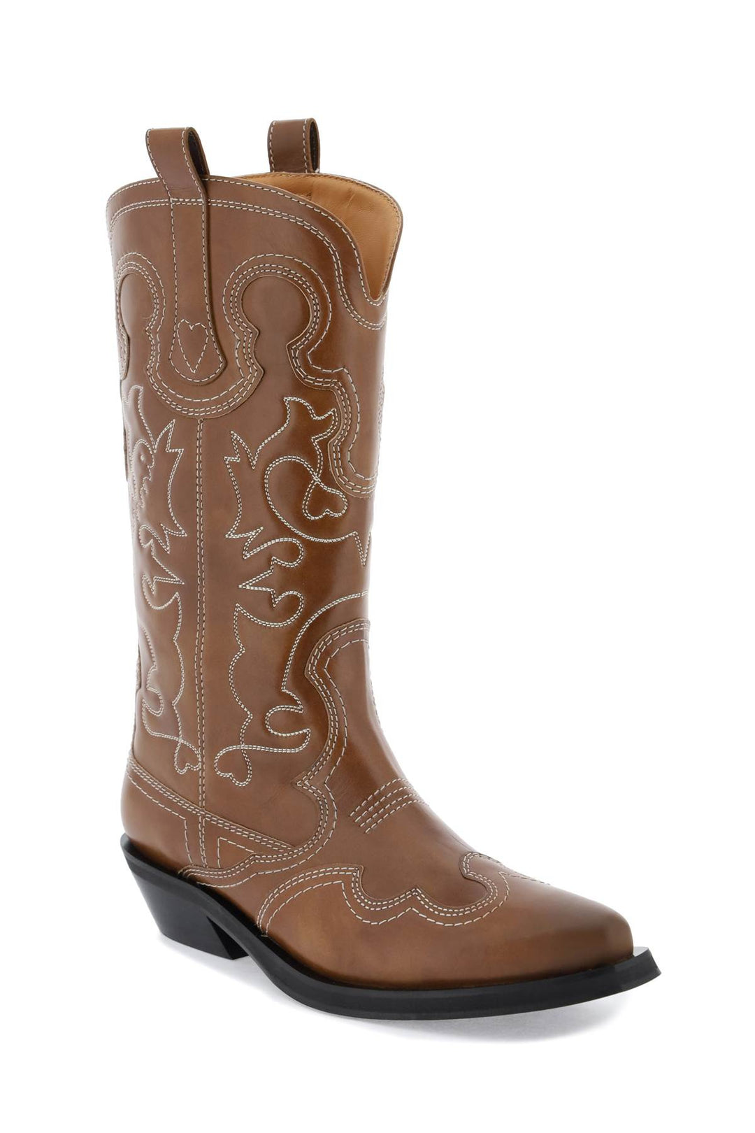 Embroidered Western Boots - Ganni - Women