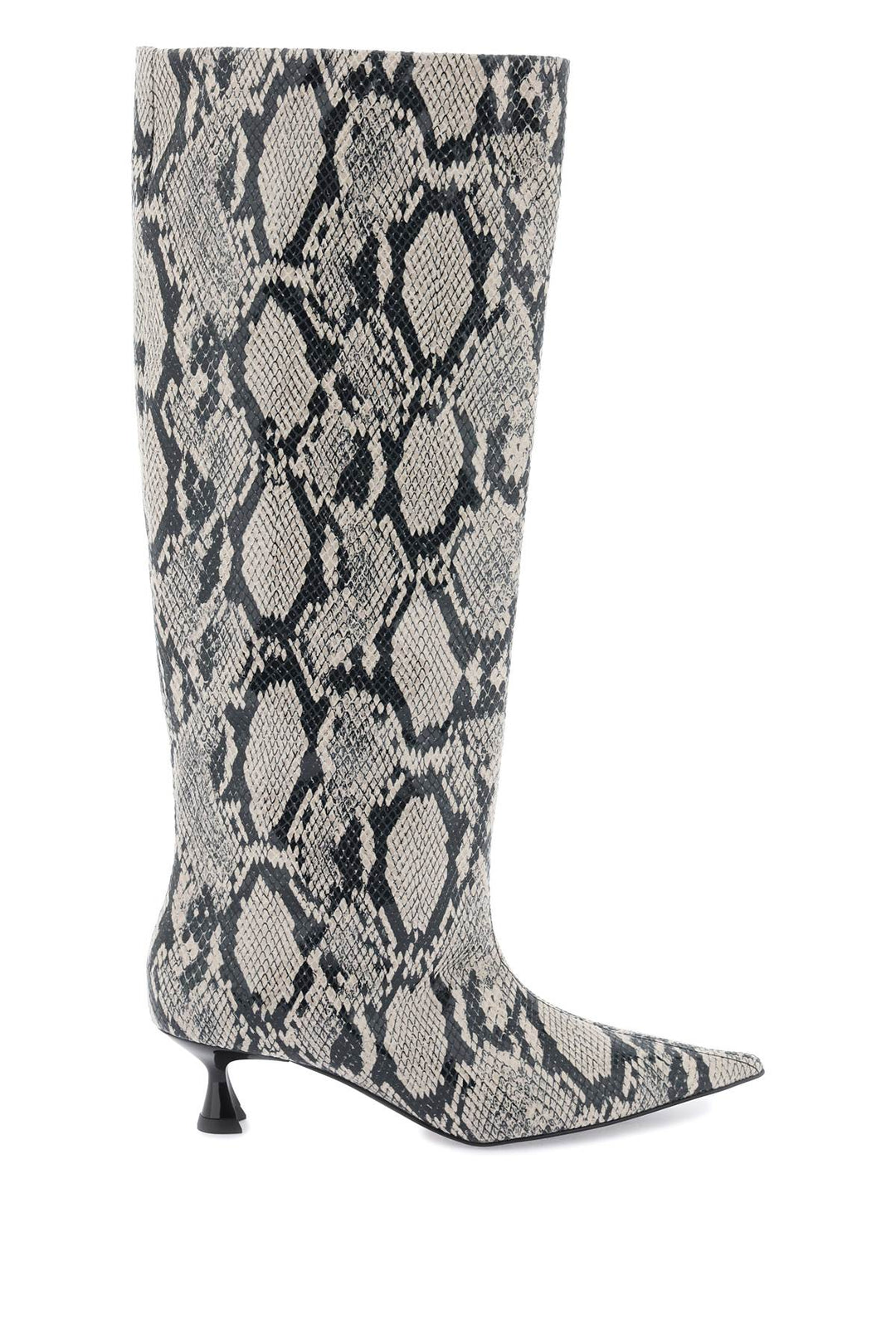 Snake Printed Soft Slouchy High Boots - Ganni - Women