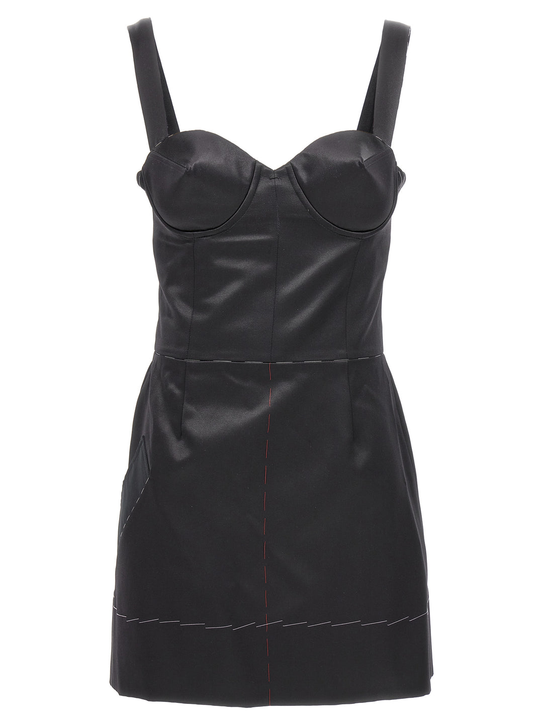 Contrast Stitching Corset Dress Dresses Black