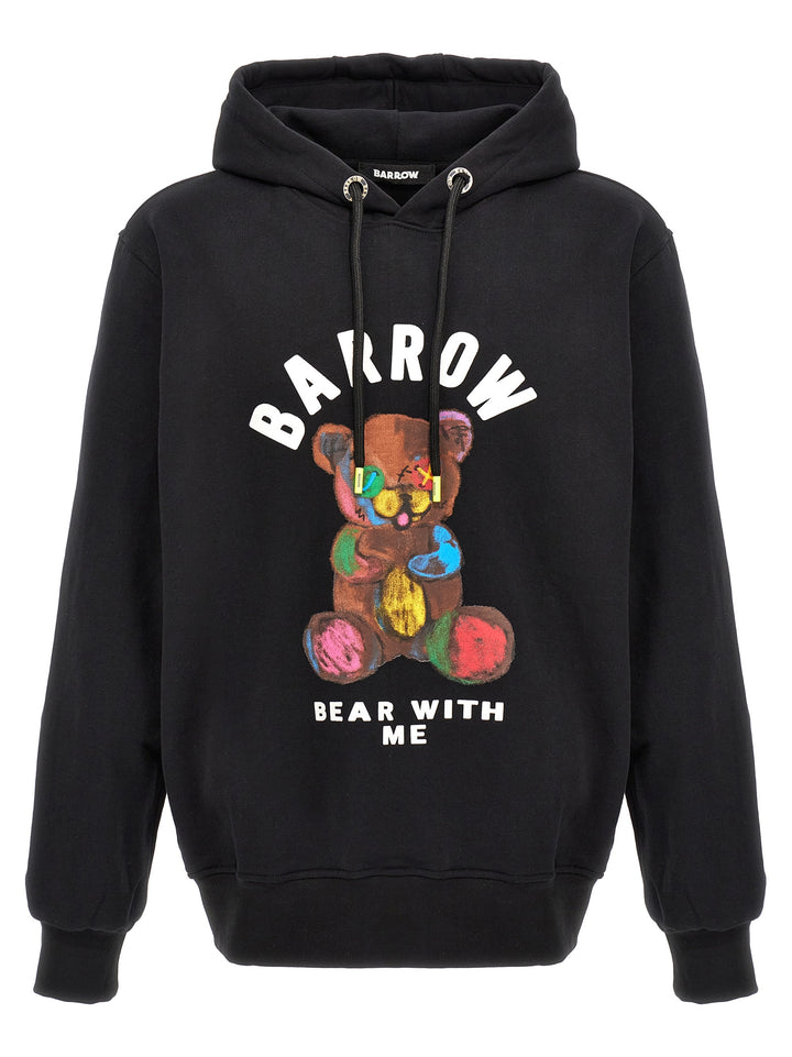 Printed Hoodie Sweatshirt Black