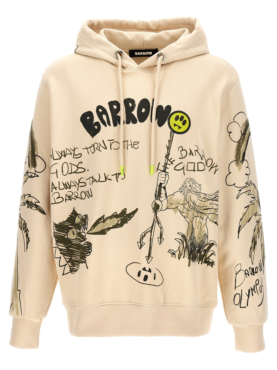 Printed Hoodie Sweatshirt Beige