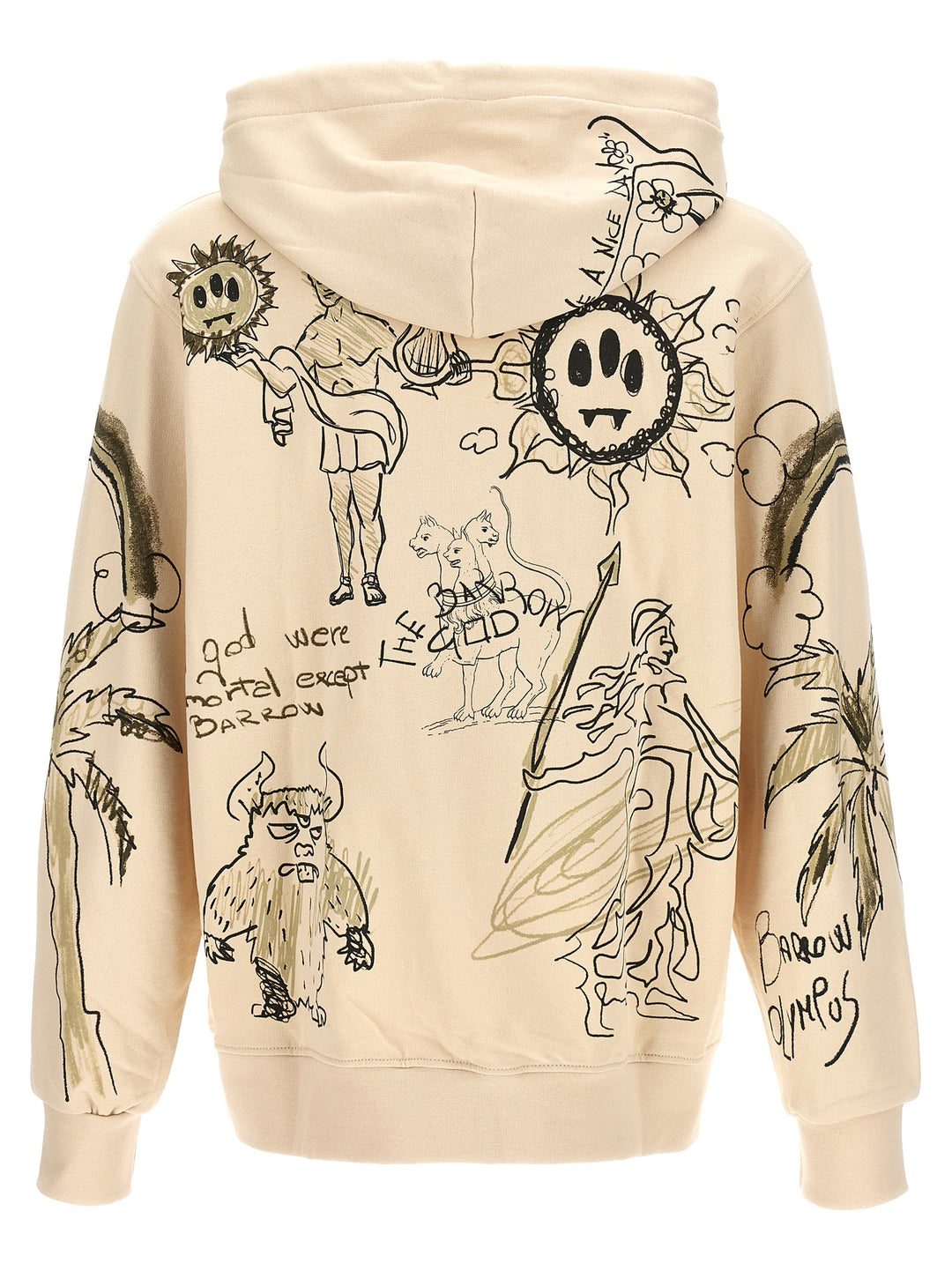 Printed Hoodie Sweatshirt Beige