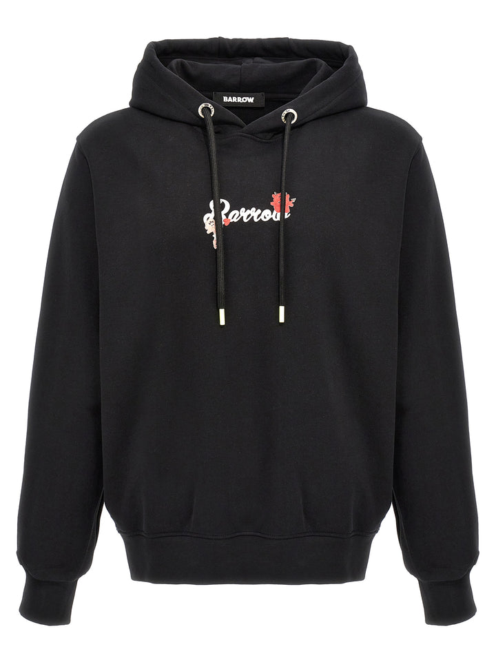 Printed Hoodie Sweatshirt Black