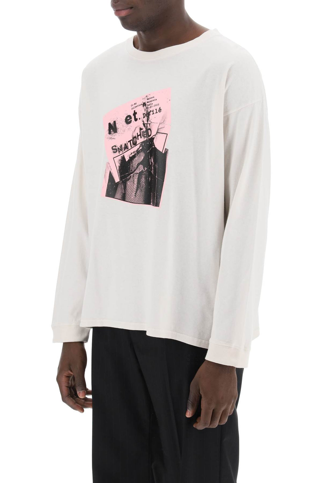 Long Sleeved T Shirt With Print - Maison Margiela - Men