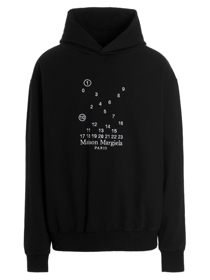 Logo Embroidery Hoodie Sweatshirt Black