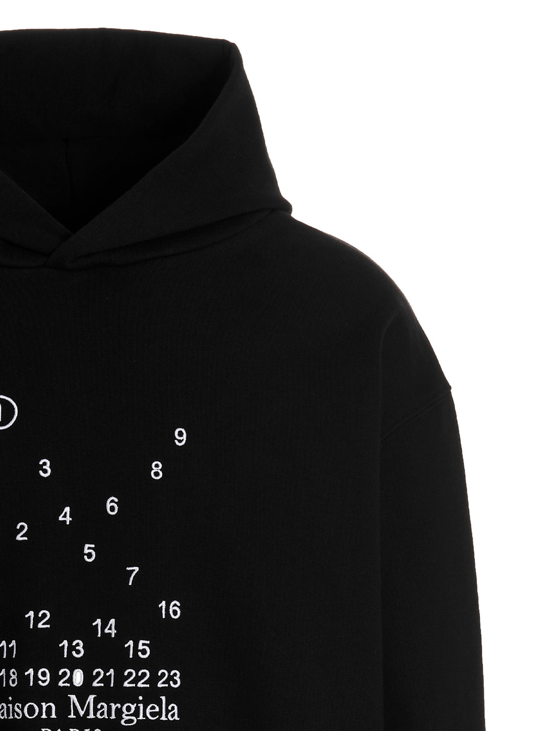 Logo Embroidery Hoodie Sweatshirt Black