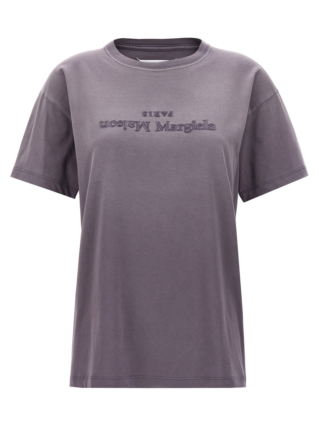 Logo Embroidery T-Shirt Purple