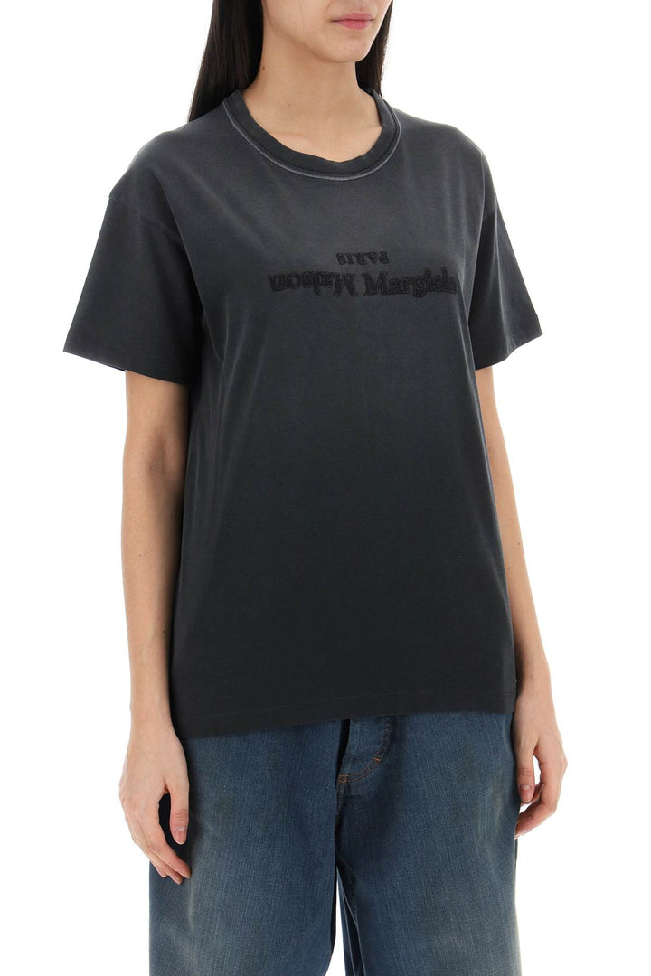 T Shirt Con Ricamo Logo Inverso - Maison Margiela - Women