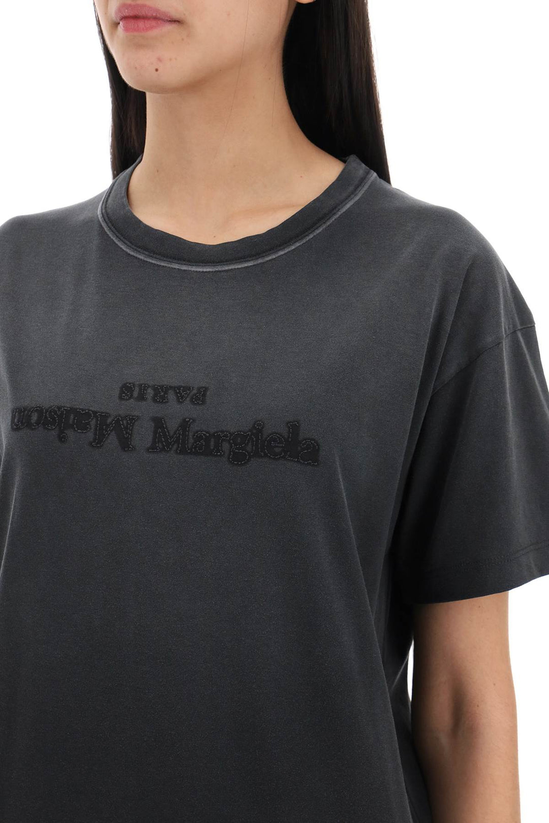 T Shirt Con Ricamo Logo Inverso - Maison Margiela - Women