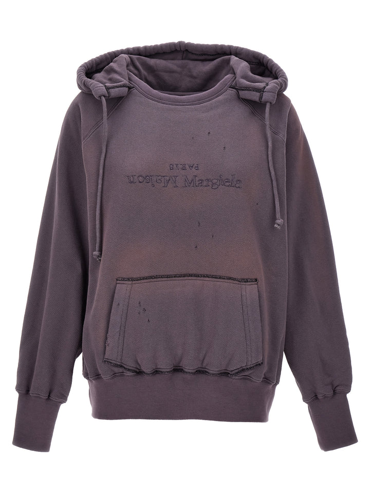 Maison Margiela Logo Reverse Sweatshirt - Purple | 9386d800f317585b6f8d4582f681eaa80532f4ed
