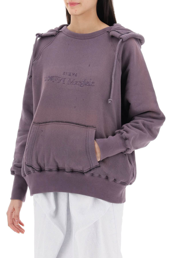 Felpa Con Cappuccio E Logo Inverso - Maison Margiela - Women