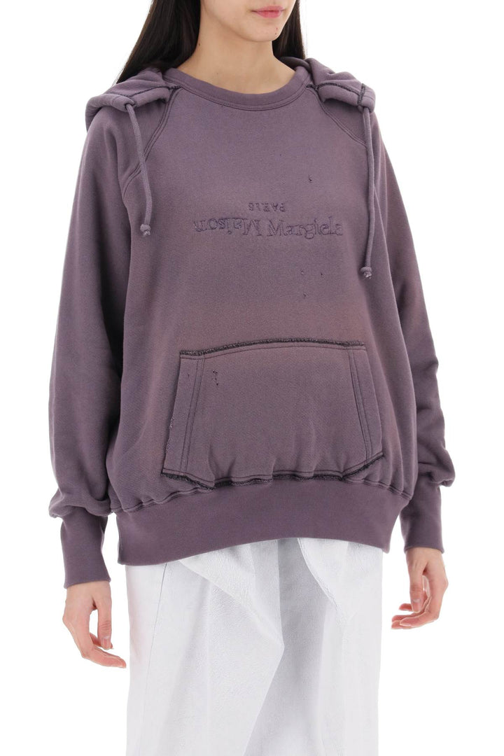 Felpa Con Cappuccio E Logo Inverso - Maison Margiela - Women