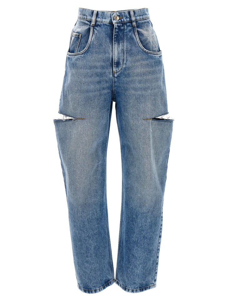 Cut-Out Jeans Light Blue