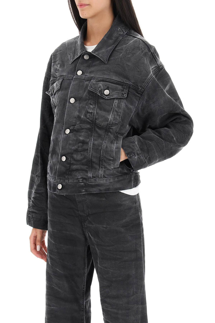 Crinkle Effect Denim Jacket - MM6 Maison Margiela - Women