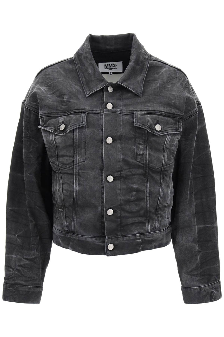 Crinkle Effect Denim Jacket - MM6 Maison Margiela - Women