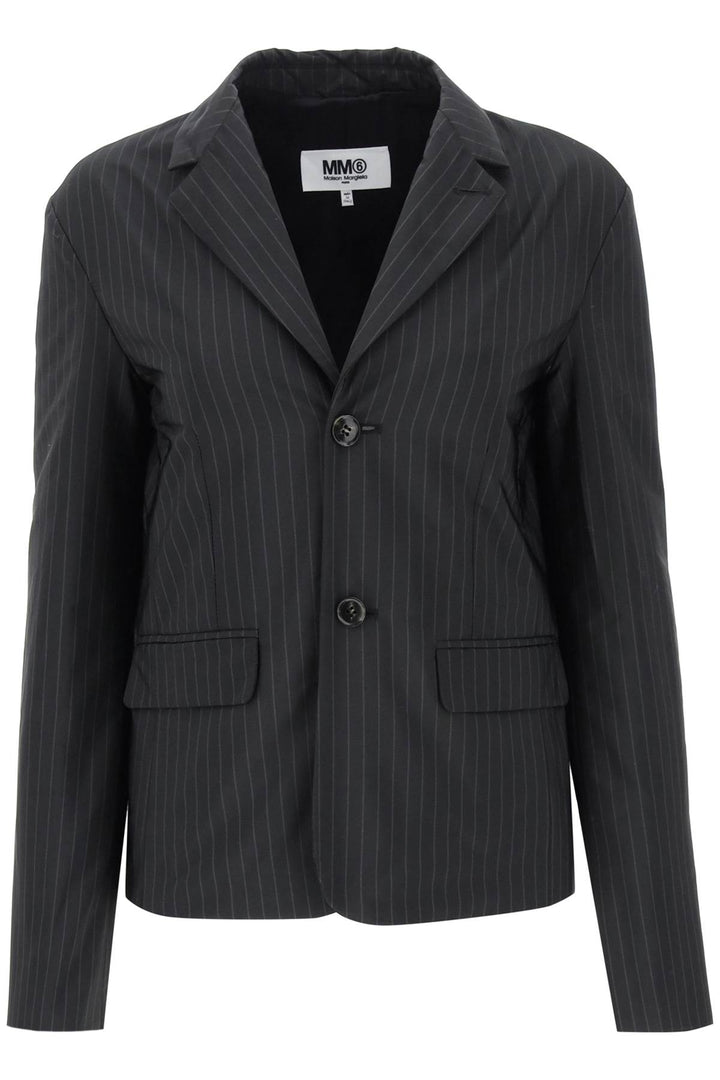 Padded Blazer With Pinstripe Motif - MM6 Maison Margiela - Women