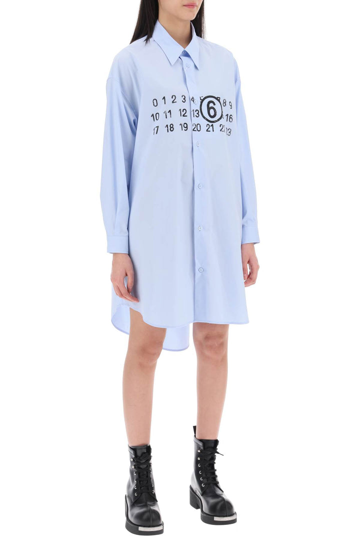 Shirt Dress With Numeric Logo - MM6 Maison Margiela - Women