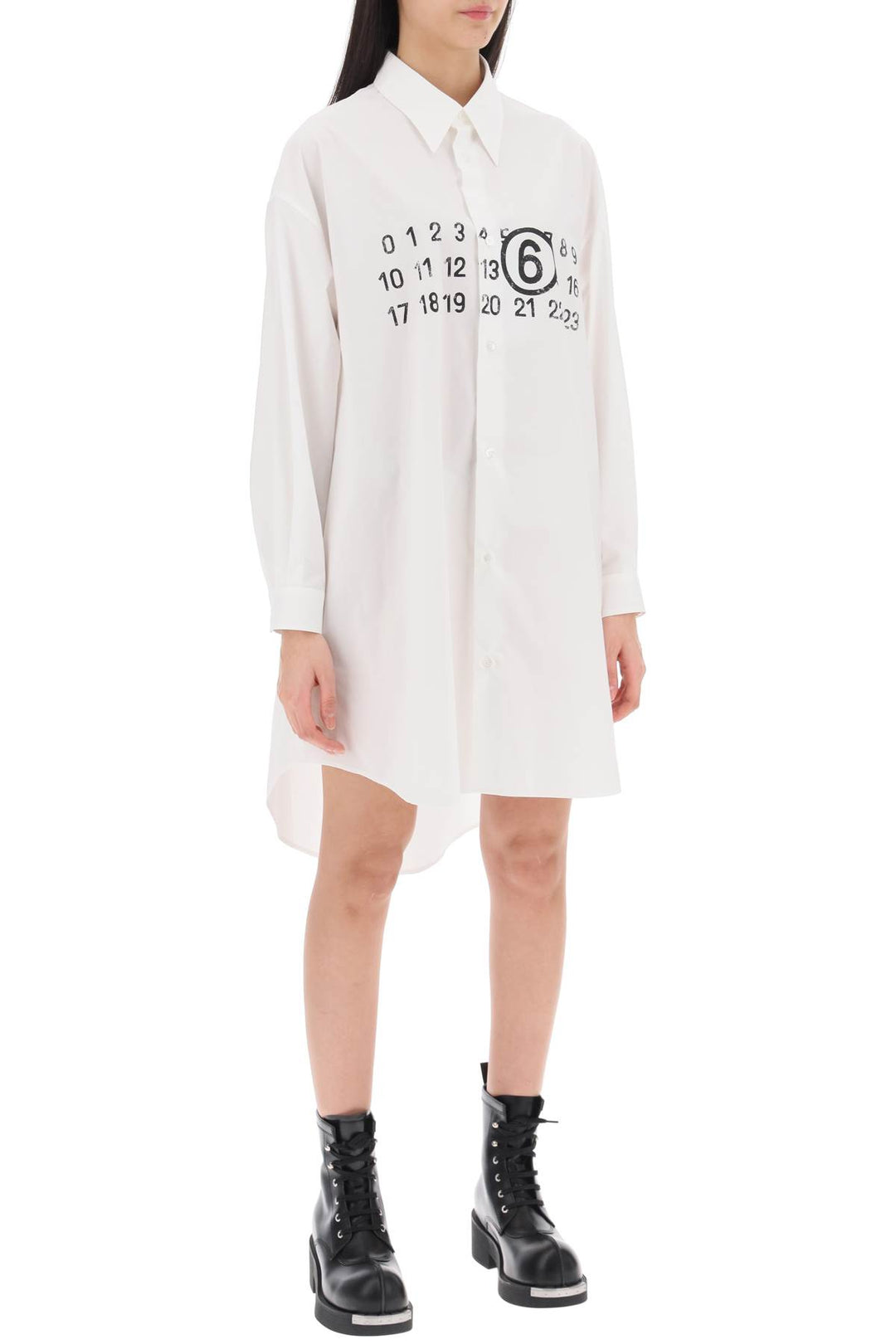 Shirt Dress With Numeric Logo - MM6 Maison Margiela - Women