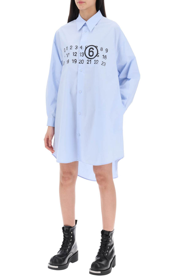 Shirt Dress With Numeric Logo - MM6 Maison Margiela - Women