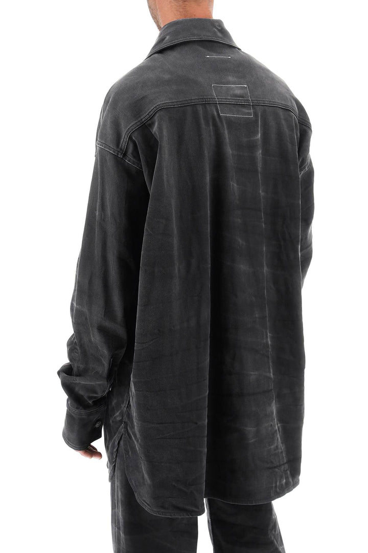 Crinkle Effect Denim Overshirt - MM6 Maison Margiela - Men