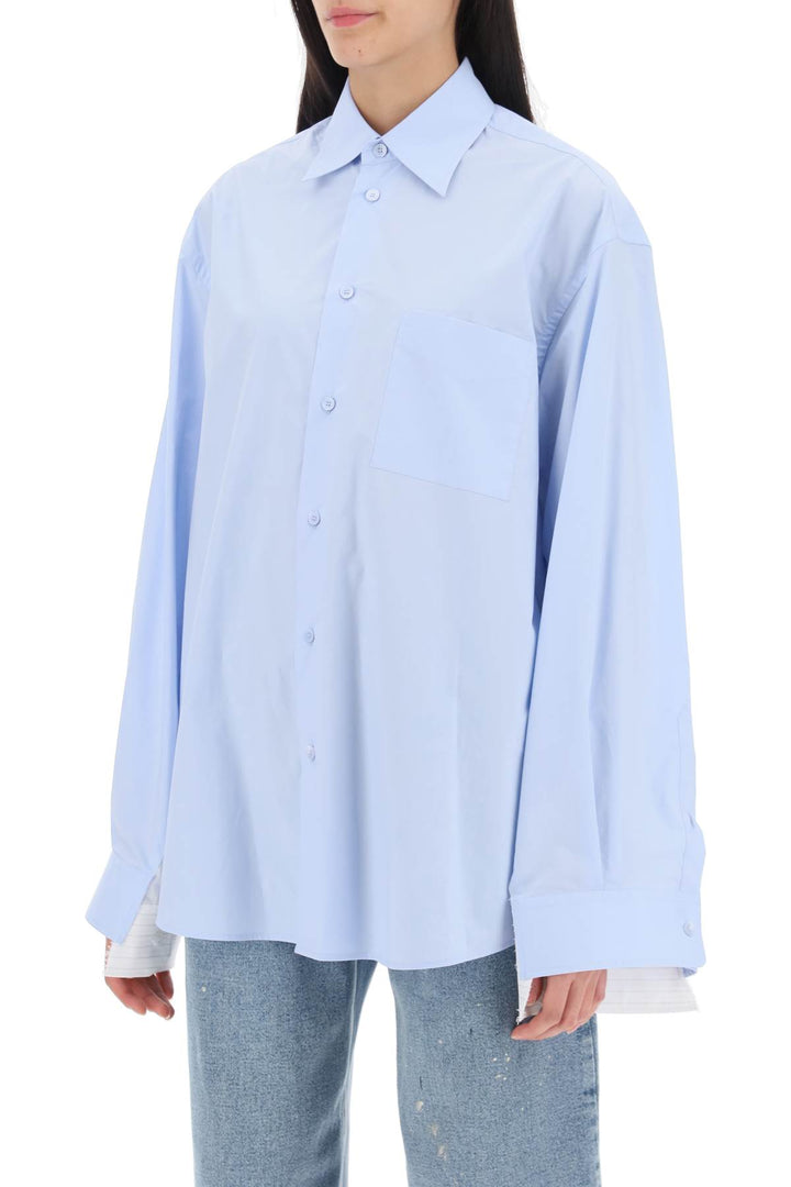 Poplin Shirt With Striped Inserts - MM6 Maison Margiela - Women