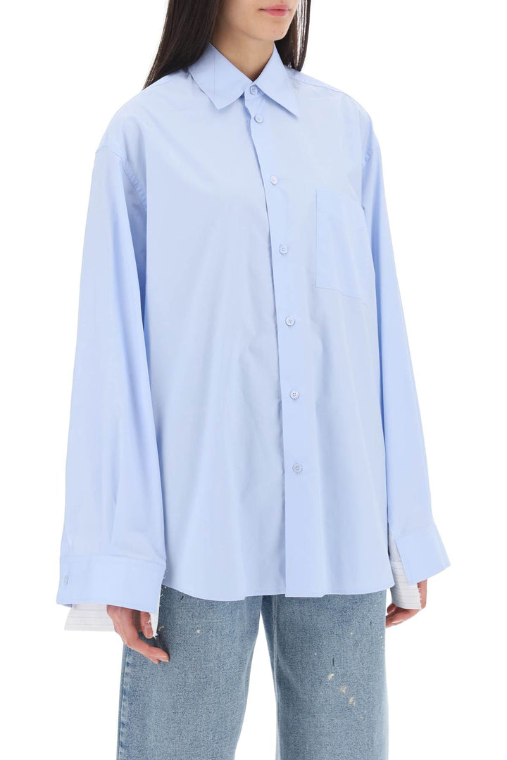 Poplin Shirt With Striped Inserts - MM6 Maison Margiela - Women