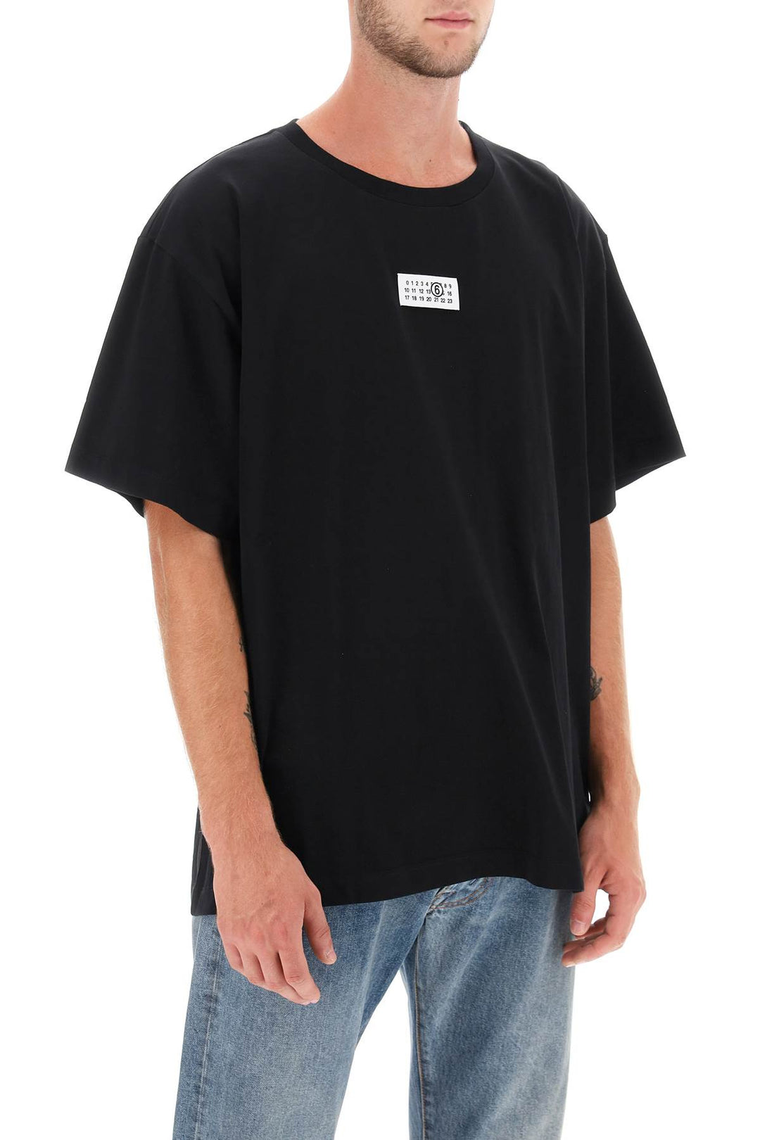 T Shirt With Numeric Logo Label - MM6 Maison Margiela - Men