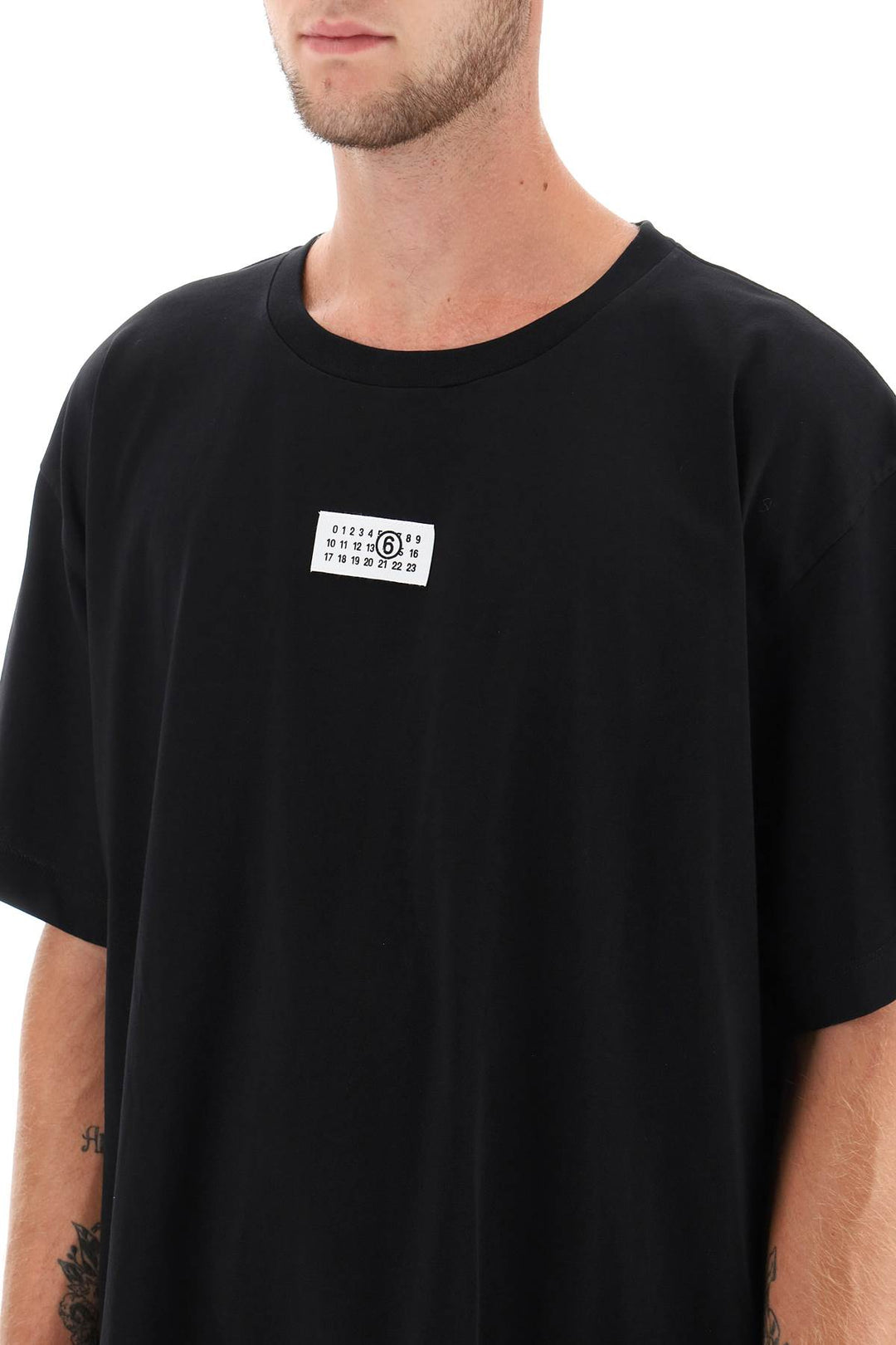 T Shirt With Numeric Logo Label - MM6 Maison Margiela - Men