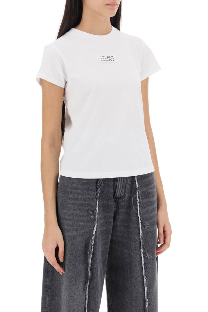 T Shirt With Numeric Logo Label - MM6 Maison Margiela - Women