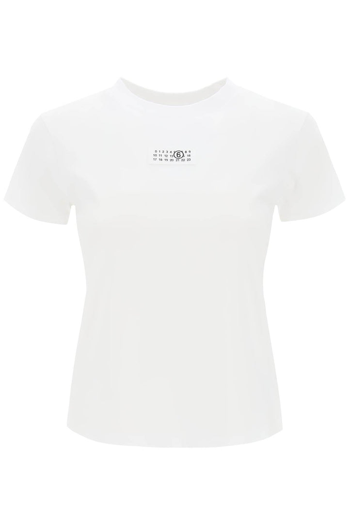 T Shirt With Numeric Logo Label - MM6 Maison Margiela - Women