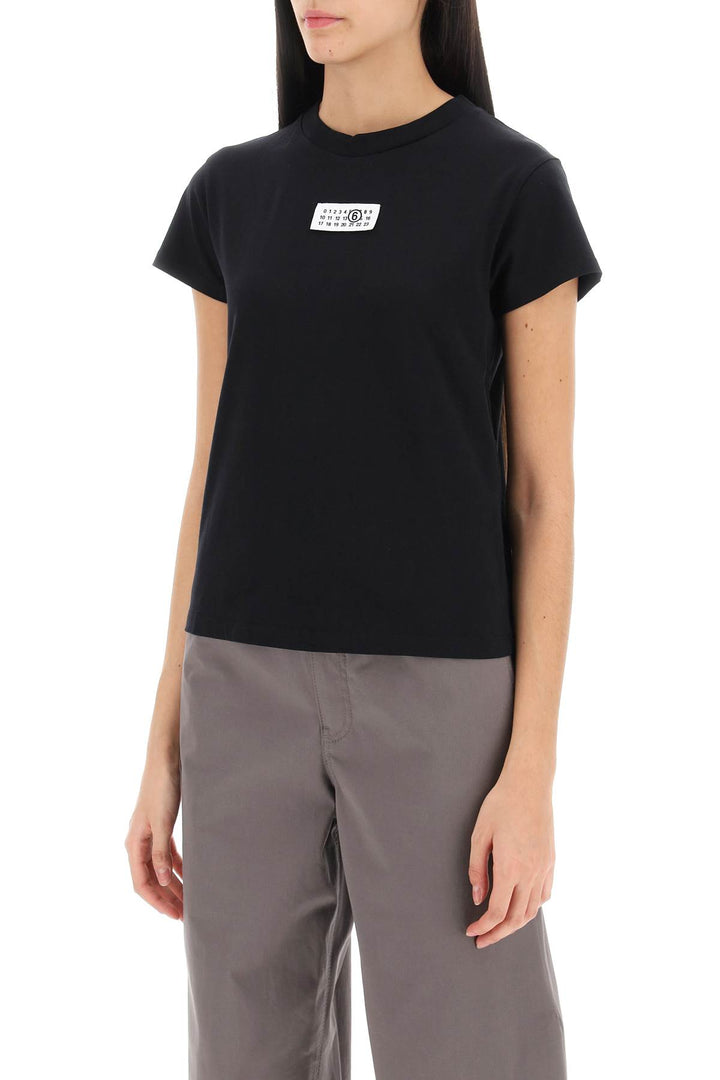 T Shirt With Numeric Logo Label - MM6 Maison Margiela - Women