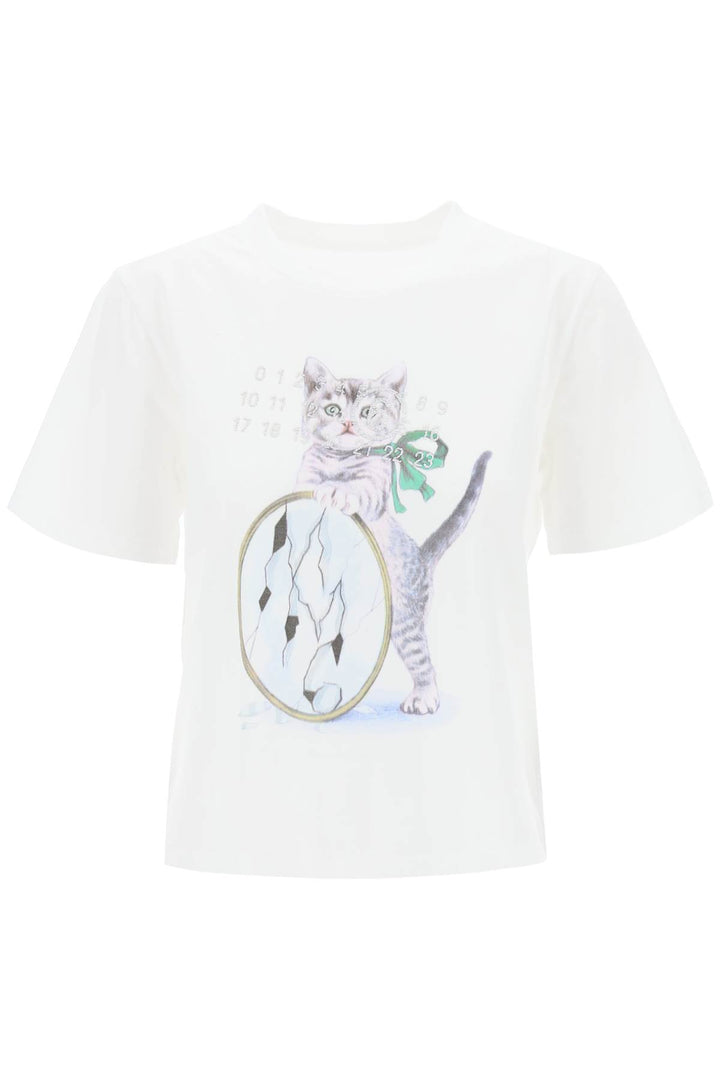 T Shirt Con Stampa Gatto - MM6 Maison Margiela - Women