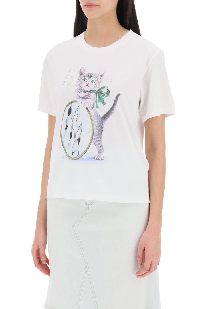 T Shirt Con Stampa Gatto - MM6 Maison Margiela - Women