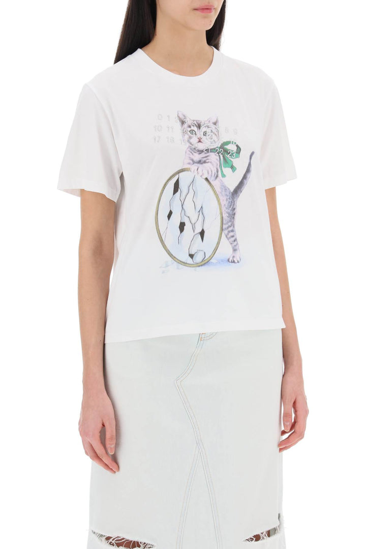 T Shirt Con Stampa Gatto - MM6 Maison Margiela - Women