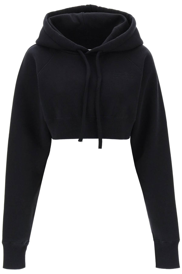 Cropped Hoodie With Numeric Logo - MM6 Maison Margiela - Women